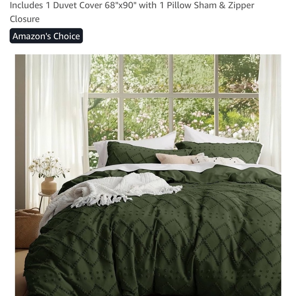 Luxurious Forest Green Duvet Cover Set by Bedsure